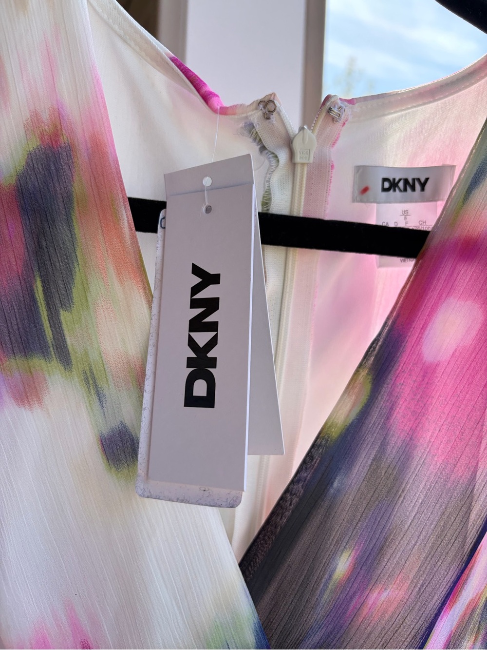 🆕🌸🪻🌿DKNY Watercolor Floral Light Casual Party Chic Summer Maxi Dress Size 8 - Picture 15 of 17